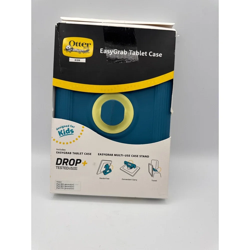 OtterBox EasyGrab Tablet Case Kids iPad 7/8/9 Gen Blue Open Box Drop+ Protective